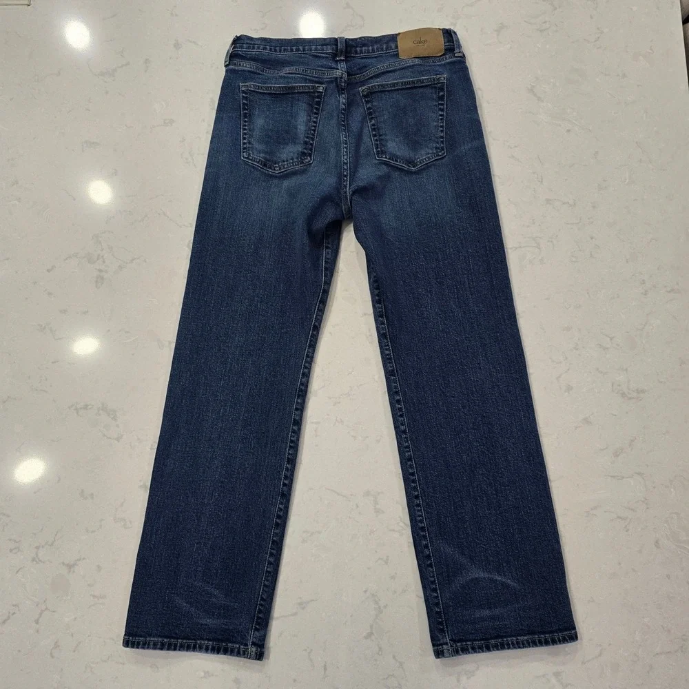 Cake The Label Womens Regular Straight Leg Jeans Medium Wash Blue Denim 31x30